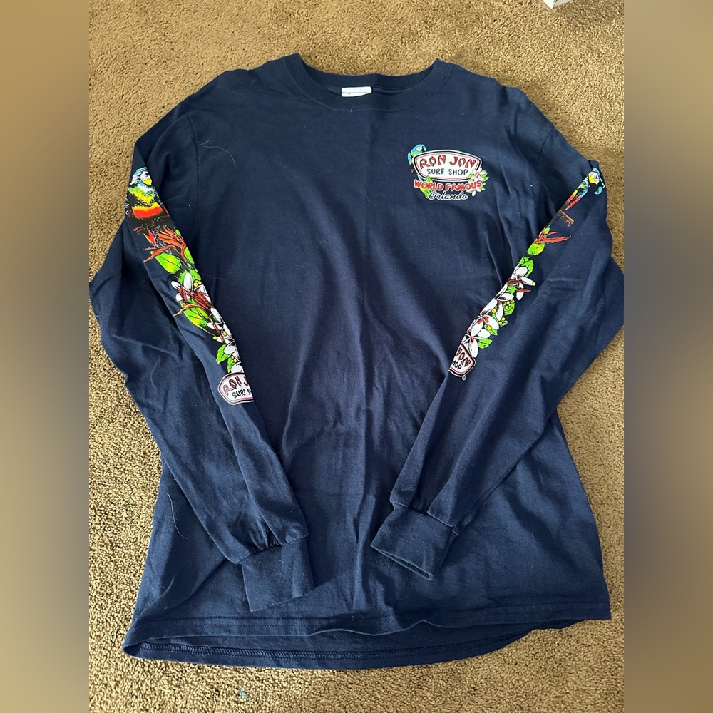 NEW Ron Jon Long Sleeve Shirt with Floral and Surf Graphics